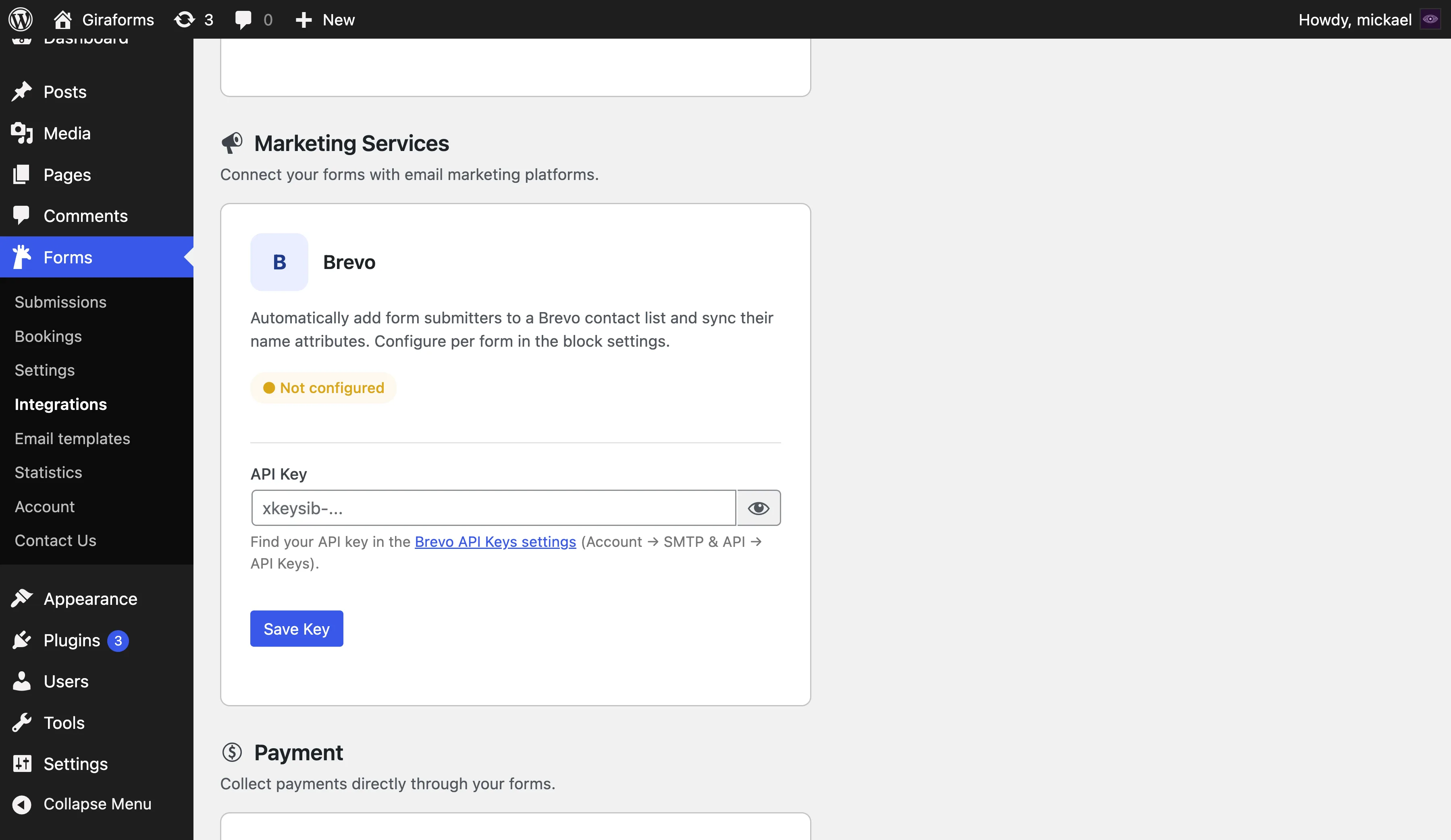 Brevo integration feature screenshot