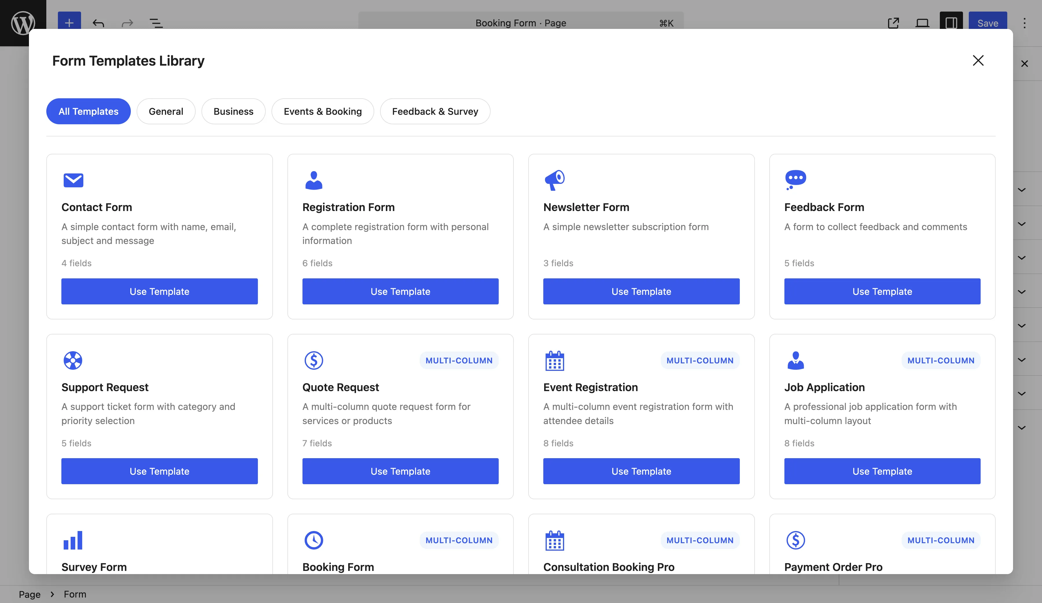 Template library in Giraforms